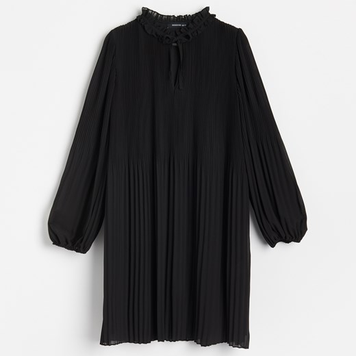 Reserved - Plisowana sukienka - Czarny Reserved 40 okazyjna cena Reserved