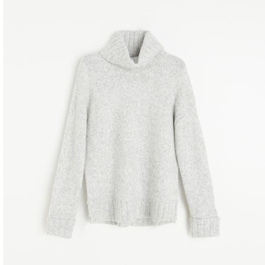 Reserved - Gruby sweter z golfem - Jasny szary Reserved S okazyjna cena Reserved