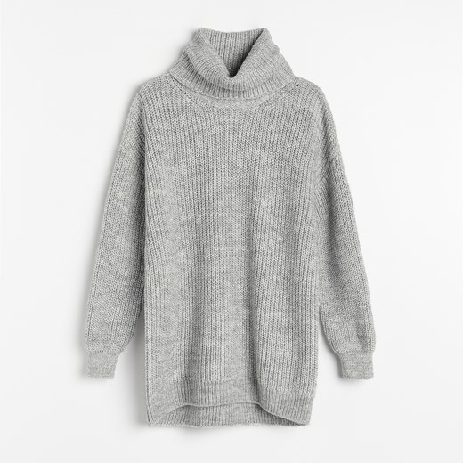 Reserved - Długi sweter z golfem - Jasny szary Reserved S promocyjna cena Reserved