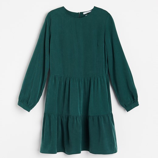 Reserved - Sukienka z Tencel™ Lyocellu - Zielony Reserved 40 promocyjna cena Reserved