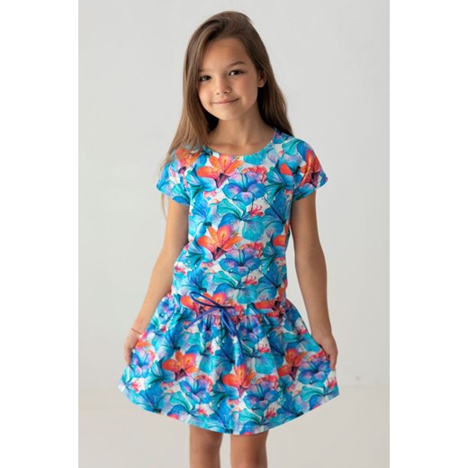 Niebieska sukienka w kwiaty dla dziewczynki  98 Wiosna/Lato Myprincess / Lily Grey myprincess.pl