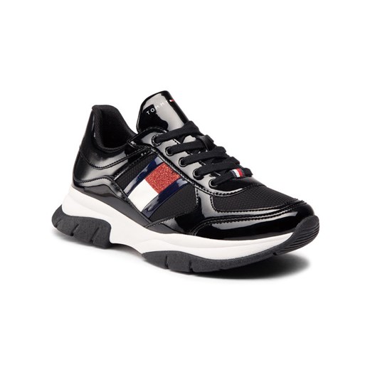 TOMMY HILFIGER Sneakersy Low Cut Lace-Up Sneaker T3A4-30818-1022 S Czarny Tommy Hilfiger 35 MODIVO