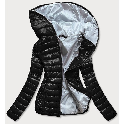 Pikowana kurtka damska z kapturem czarna (b9561) ze sklepu goodlookin.pl w kategorii Kurtki damskie - zdjęcie 103673097
