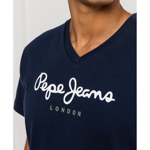 T-shirt męski Pepe Jeans z bawełny granatowy 