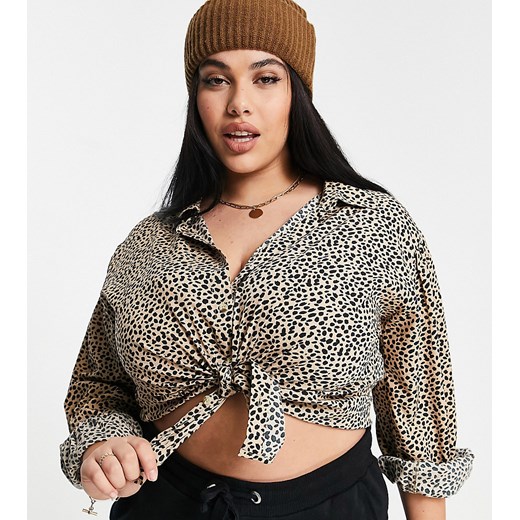 Wednesday's Girl Curve – Luźny T-shirt w łaty dalmatyńczyka-Beżowy Wednesday`s Girl Curve 56 Asos Poland