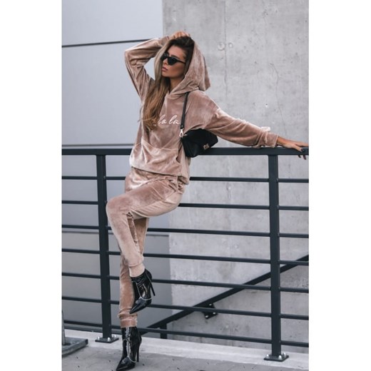 Welurowy Dres OOH LALA Oohlala BEŻOWY ajstyle.pl