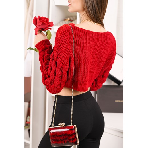 Sweter damski AFTONA RED uniwersalny Ivet Shop okazja