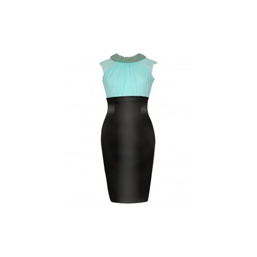 Pearl Dress - 5856 mint/black desperado-london mietowy ołówkowe