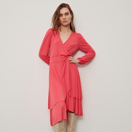 Reserved - Kopertowa sukienka - Różowy Reserved S okazja Reserved