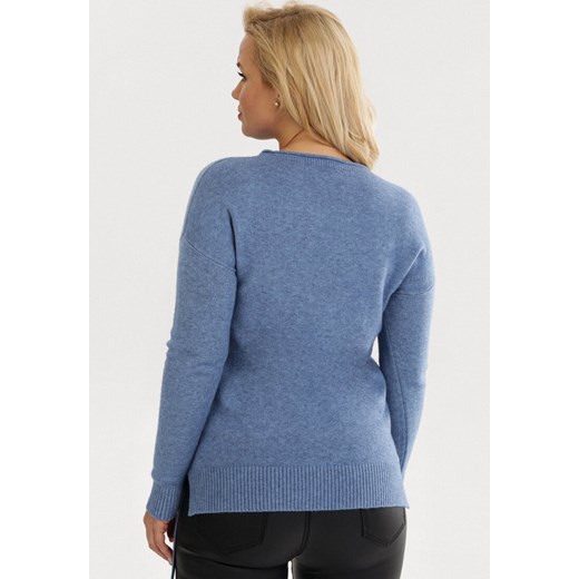 Niebieski Sweter Yreltarish XL/XXL Born2be Odzież