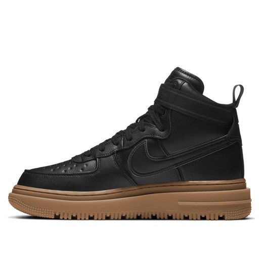 Buty sportowe męskie Nike air force czarne jesienne ze skóry sznurowane 