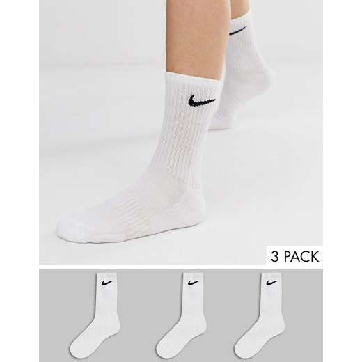 Nike białe skarpety sportowe, zestaw 3 par-Biały Nike Training M Asos Poland
