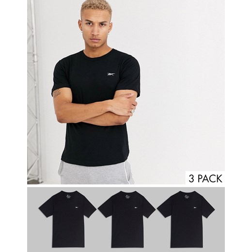 Reebok – Komplet 3 czarnych T-shirtów Reebok S wyprzedaż Asos Poland