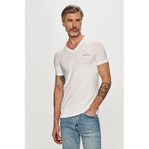 T-shirt męski Calvin Klein biały z krótkim rękawem 