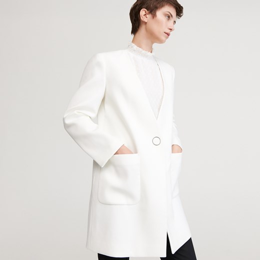 Reserved - Biały płaszcz - Kremowy Reserved 40 wyprzedaż Reserved