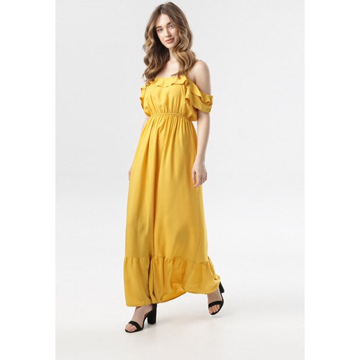 Żółta Sukienka Callagana L/XL promocja Born2be Odzież