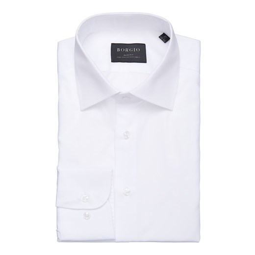 koszula męska lavello długi rękaw biały slim fit Borgio 164/170 showroom.pl