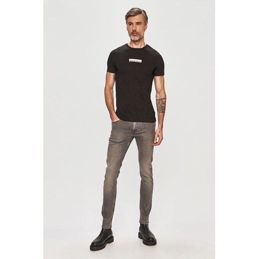 T-shirt męski czarny Calvin Klein z krótkimi rękawami 