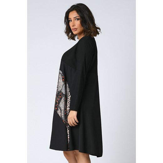 Sukienka Plus Size Company mini luźna z długimi rękawami na spacer