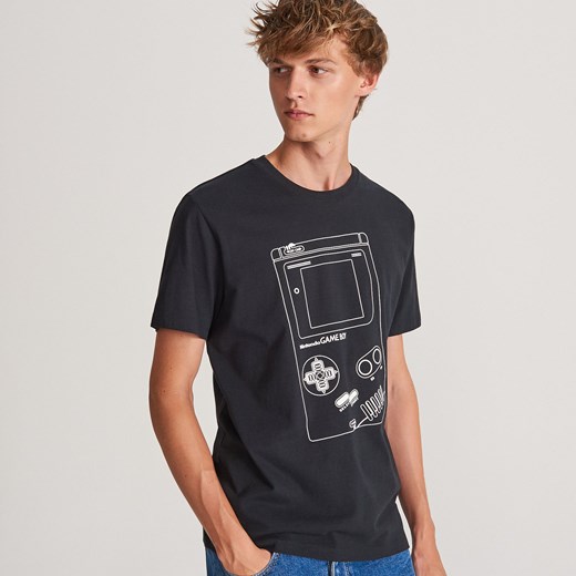 Reserved - T-shirt Game Boy - Czarny Reserved XXL Reserved promocyjna cena