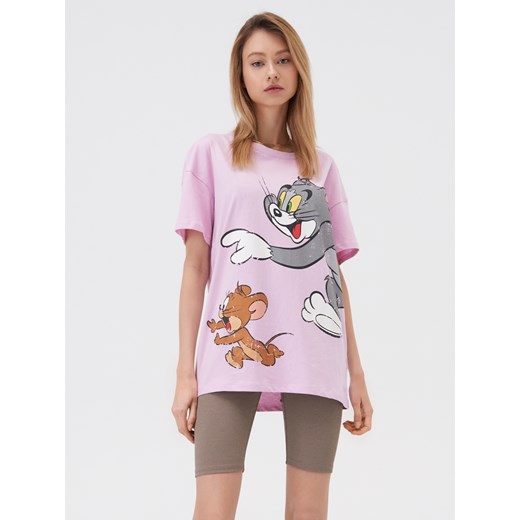 Sinsay - Koszulka Tom i Jerry - Różowy Sinsay M Sinsay