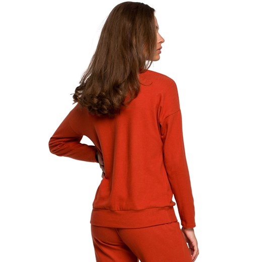 Sweter damski Style czerwony z dekoltem w serek 
