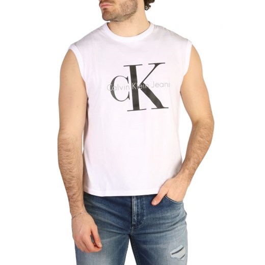 T-shirt męski Calvin Klein biały z krótkim rękawem młodzieżowy 