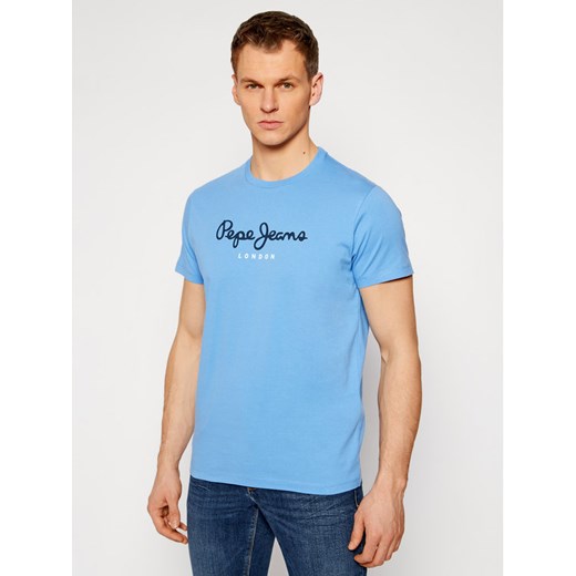 T-shirt męski Pepe Jeans niebieski wiosenny 