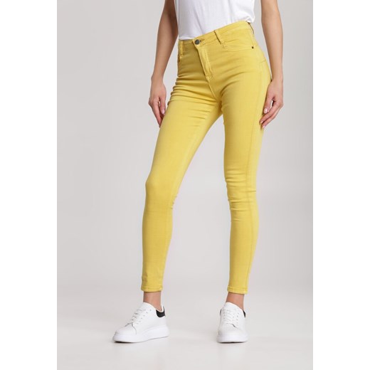 Żółte Spodnie Skinny Abalaeno Renee 38 Renee odzież