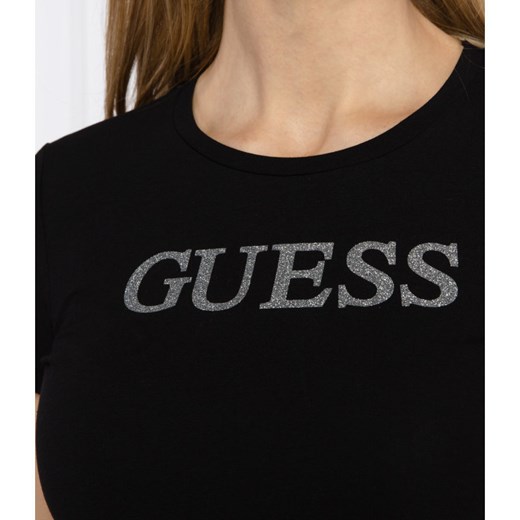 Bluzka damska Guess z krótkim rękawem z okrągłym dekoltem 
