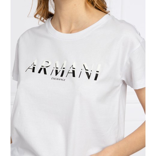 Bluzka damska Armani Exchange z krótkim rękawem z napisami z okrągłym dekoltem 