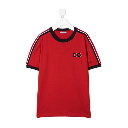 T-shirt chłopięce czerwony Dolce & Gabbana z krótkimi rękawami 