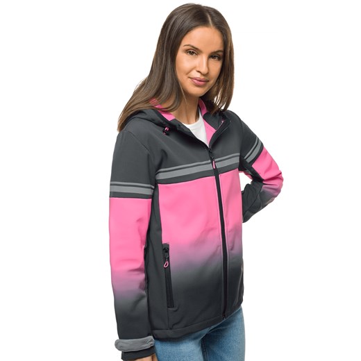 KURTKA DAMSKA SOFTSHELL GRAFITOWO-RÓŻOWA OZONEE JS/KSW6008 S okazja ozonee.pl