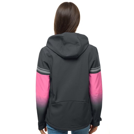 KURTKA DAMSKA SOFTSHELL GRAFITOWO-RÓŻOWA OZONEE JS/KSW6008 L promocyjna cena ozonee.pl