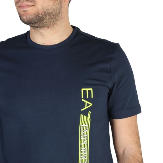 Niebieski t-shirt męski Emporio Armani z krótkim rękawem 