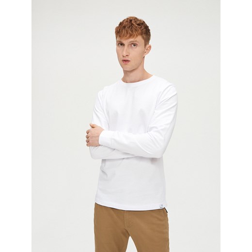 Cropp - Koszulka z długim rękawem basic - Biały Cropp S Cropp