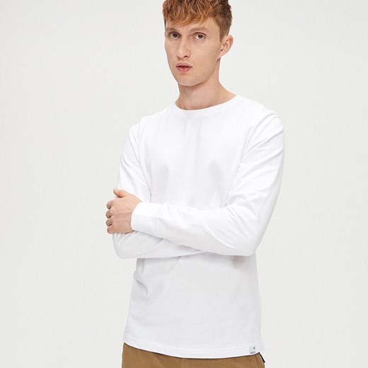 Cropp - Koszulka z długim rękawem basic - Biały Cropp XXL Cropp
