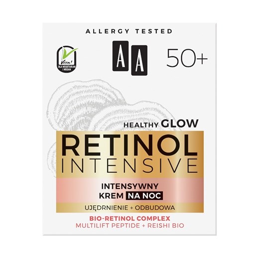 AA, Retinol Intensive 50+ intensywny krem na noc, ujędrnienie + odbudowa, 50 ml smyk