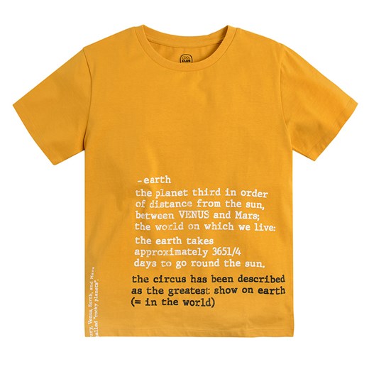 Cool Club t-shirt chłopięce żółty z krótkimi rękawami 