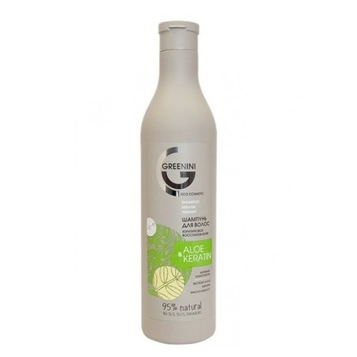 Greenini, odbudowujący szampon do włosów, aloes i keratyna, 500 ml Greenini promocja smyk