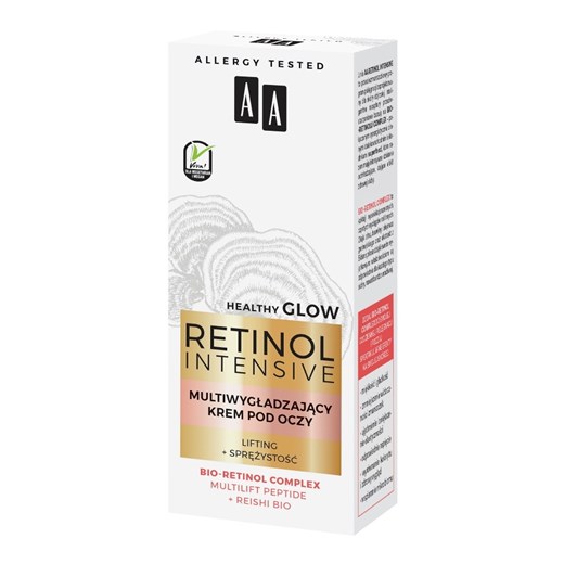 AA, Retinol Intensive, multiwygładzający krem pod oczy, lifting+sprężystość, 15 ml smyk