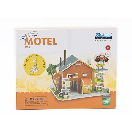 Anek dla Dzieci, drewniany warsztat samochodowy, puzzle 3D, 52 elementy Anek Dla Dzieci smyk