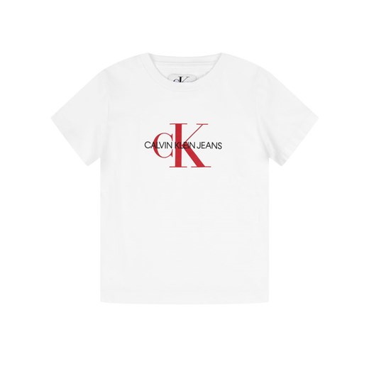 Calvin Klein Jeans T-Shirt Monogram IG0IG00299 Biały Regular Fit 8 MODIVO wyprzedaż