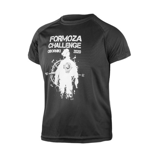 T-shirt męski czarny Formoza Challenge z krótkim rękawem młodzieżowy 