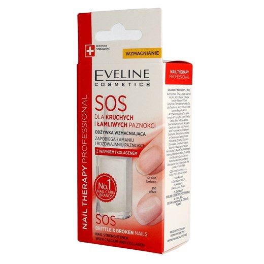 Eveline, Nail Therapy, lakier odżywka SOS, dla kruchych i łamliwych paznokci Eveline okazyjna cena smyk