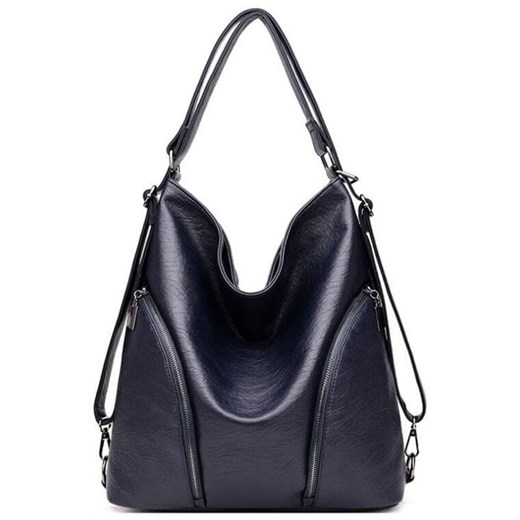 Shopper bag na ramię matowa czarna elegancka bez dodatków 