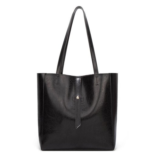 Shopper bag elegancka duża matowa na ramię bez dodatków 