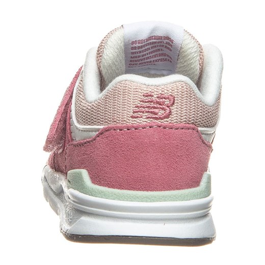 Buty sportowe dziecięce New Balance ze skóry różowe na rzepy 