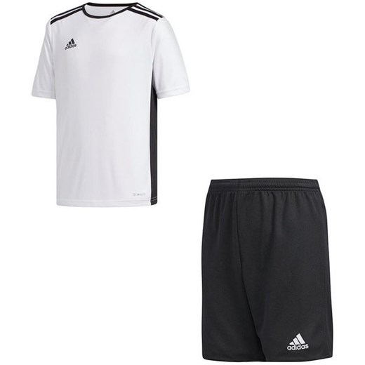 Komplet piłkarski junior Entrada 18 + Parma 16 Adidas (biały/czarny) 164cm promocja SPORT-SHOP.pl