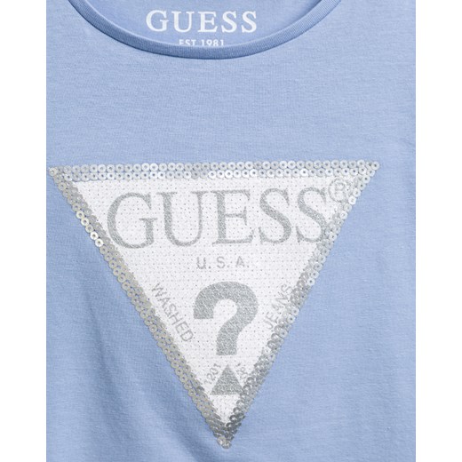 Guess Sequins Front Logo Koszulka dziecięce Niebieski Guess 5 lat BIBLOO